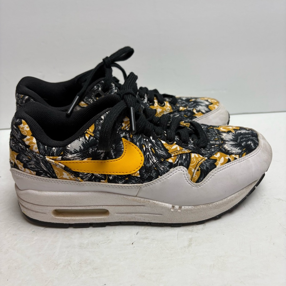 Nike Women’s AIR MAX 1 QS 'Floral' - 633737-100 Black Yellow Size 6.5 Tropical - Picture 5 of 12